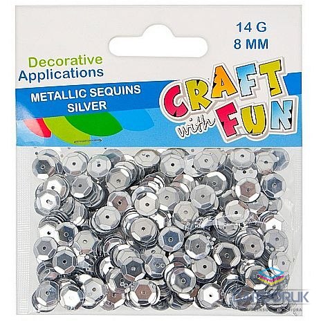Craft with Fun Cekiny guzik zielone srebrne 14g Craft with Fun (290857)