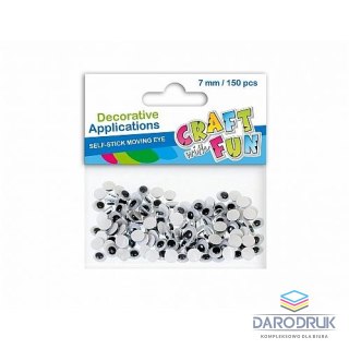 Craft with Fun Oczka oczy samoprzylepne 7mm 150 szt Craft with Fun (383656)
