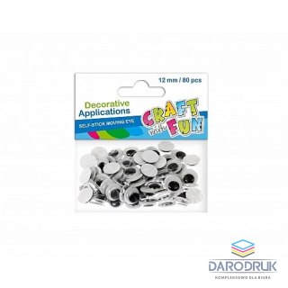 Craft with Fun Oczka samoprzylepne 12mm 80 szt Craft with Fun (383654)