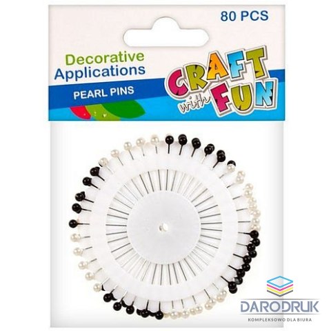 Craft with Fun Szpilki perły 80 szt Craft with Fun (404581)