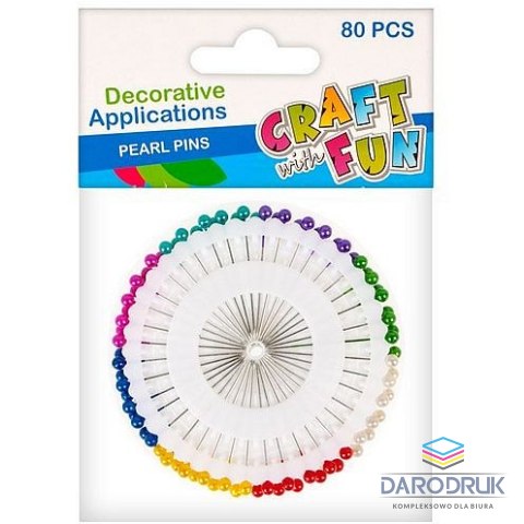 Craft with Fun Szpilki perły 80 szt Craft with Fun (404581)