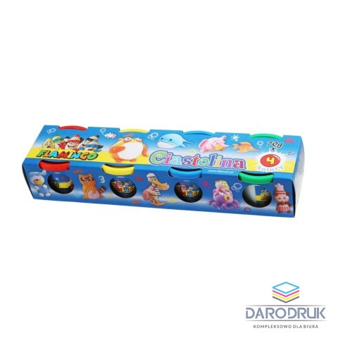 Flamingo Ciastolina 4 kol. 280g Flamingo (3432)
