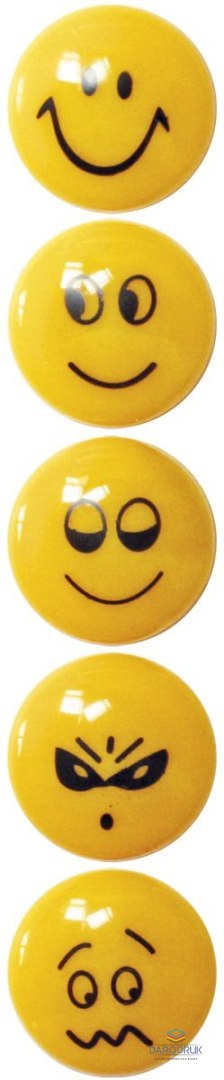 Fun&Joy Magnes Smiley okrągły pomarańczowy śr. 29mm Fun&Joy 5 sztuk