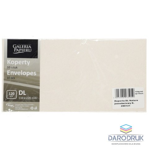 Galeria Papieru Koperta DL Millenium beżowa jasna Galeria Papieru (280121) 10 sztuk