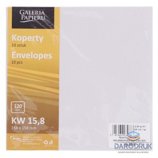 Galeria Papieru Koperta kw Millenium biała metaliczna [mm:] 158x158 Galeria Papieru (280816) 10 sztuk