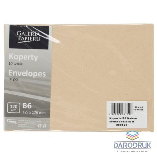 Galeria Papieru Koperta B6 b6 nature ciemnobeżowy k beżowa [mm:] 125x176 Galeria Papieru (280820) 10 sztuk