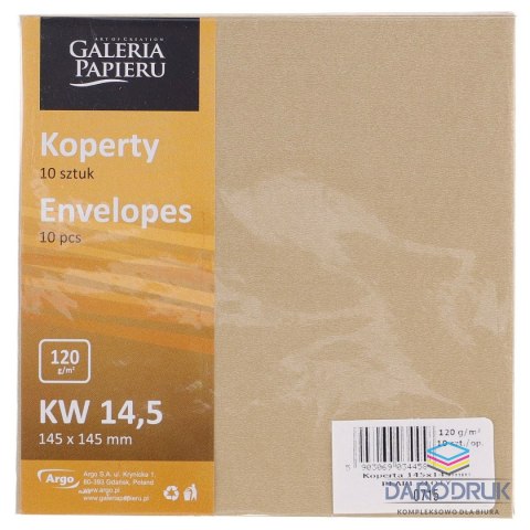 Galeria Papieru Koperta pearl złota p złota [mm:] 145x145 Galeria Papieru (280715) 10 sztuk