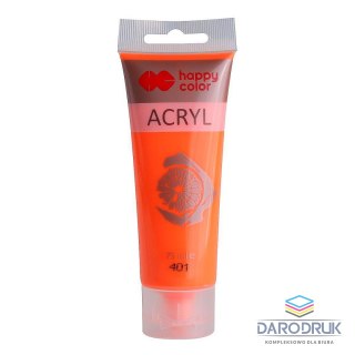 Happy Color Farba akrylowa fluo kolor: pomarańczowa 75ml Happy Color (HA 7370 0075-401)