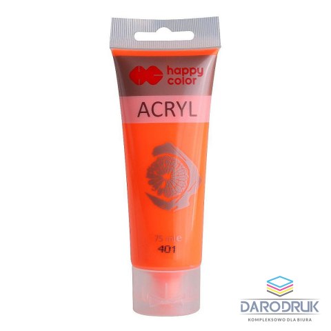 Happy Color Farba akrylowa fluo kolor: pomarańczowa 75ml Happy Color (HA 7370 0075-401)