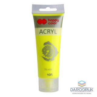 Happy Color Farba akrylowa fluo kolor: żółta 75ml Happy Color (HA 7370 0075-101)