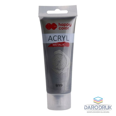 Happy Color Farba akrylowa kolor: czarny/srebrny 75ml Happy Color (HA 7370 0075-819)