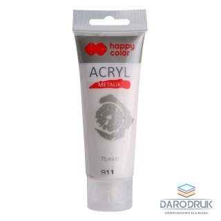 Happy Color Farba akrylowa pastelowa kolor: srebrny 75ml Happy Color (HA 7370 0075-811)