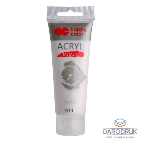 Happy Color Farba akrylowa pastelowa kolor: srebrny 75ml Happy Color (HA 7370 0075-811)