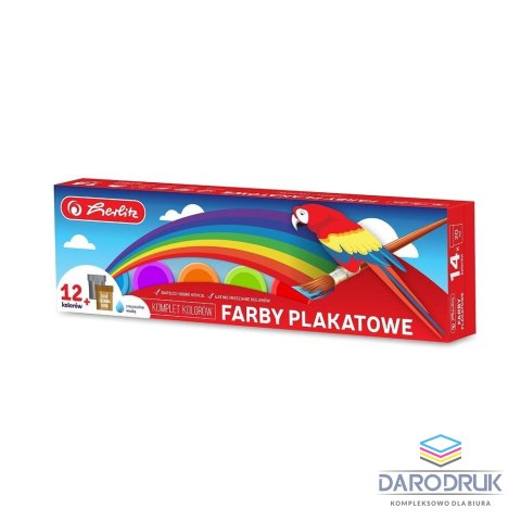 Herlitz Farby plakatowe 9567207 kolor: różne 20ml 12+2 kolor. Herlitz (300022621)