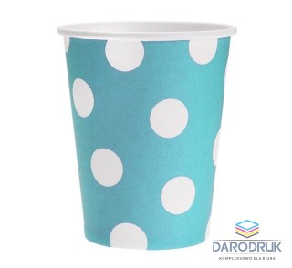 Kubek jednorazowy groszki błękitne papier 270ml (pf-kgbl)