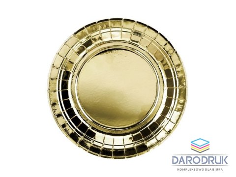 Partydeco Talerz jednorazowy okrągły złoty 18cm/6sztuk papier śr. 180mm 6 szt Partydeco (TPP57-019ME)