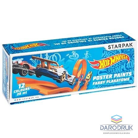 Starpak Farby plakatowe Hot Wheels kolor: mix 20ml 12 kolor. Starpak (337500)