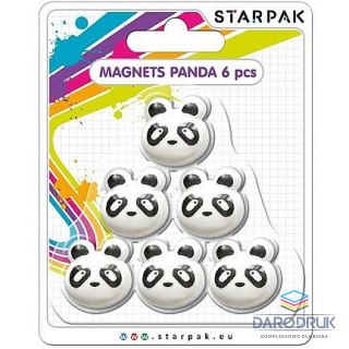 Starpak Magnes kształty panda 6szt biało-czarny Starpak (398962) 6 sztuk