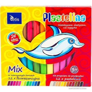 Tetis Plastelina 24 kol. mix 15g Tetis (KP004-G)