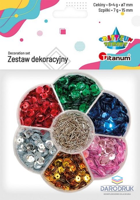 Titanum Cekiny Craft-Fun Series 6 kolorów mix 7g Titanum (7HPB)