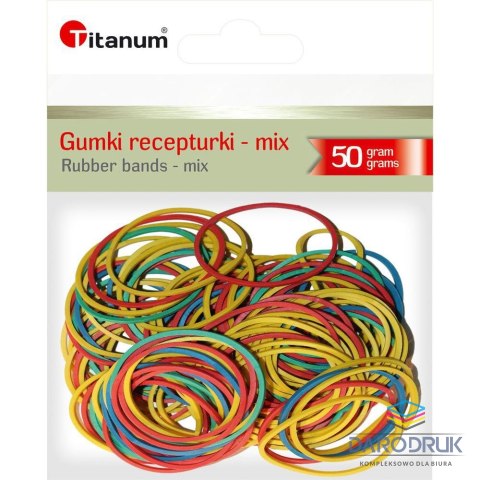 Titanum Gumki recepturki 50g śr. (mix)mm Titanum