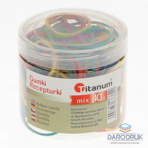 Titanum Gumki recepturki mix 40g śr. (mix)mm Titanum