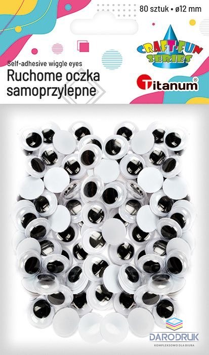 Titanum Oczka Craft-Fun Series samoprzylepne 12mm 80 szt Titanum