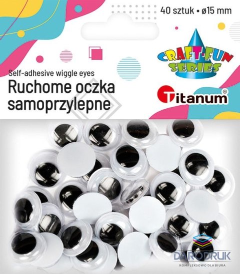 Titanum Oczka Craft-Fun Series samoprzylepne 15mm 40 szt Titanum