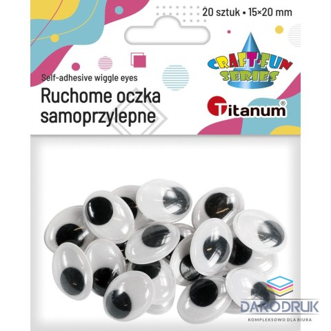 Titanum Oczy samoprzylepne Titanum Craft-Fun Series owalne ruchome 15x20mm