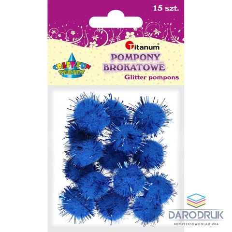 Titanum Pompony Craft-Fun Series brokatowe chabrowy 15 szt Titanum (338548)