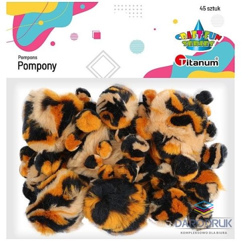 Titanum Pompony Craft-Fun Series cętki tygrysa brązowy 45 szt Titanum (16073E)