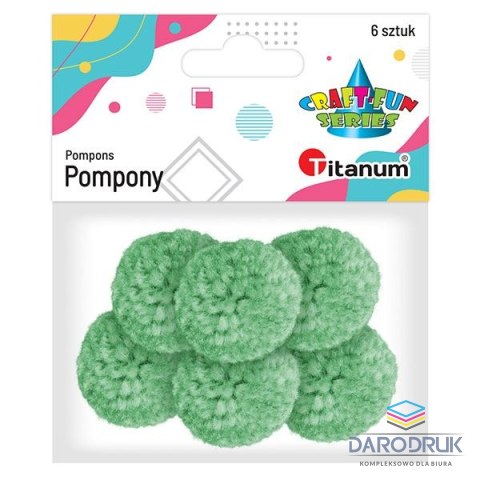 Titanum Pompony Craft-Fun Series pastelowe miętowy 6 szt Titanum (DIY19308)