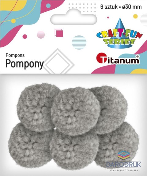 Titanum Pompony Craft-Fun Series pastelowe szary jasny 6 szt Titanum (DIY19308)