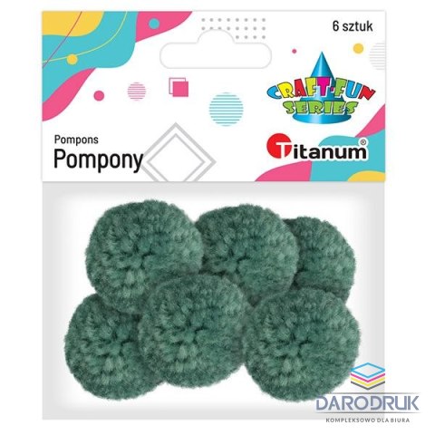 Titanum Pompony Craft-Fun Series pastelowe szmaragdowy 6 szt Titanum (DIY19308)