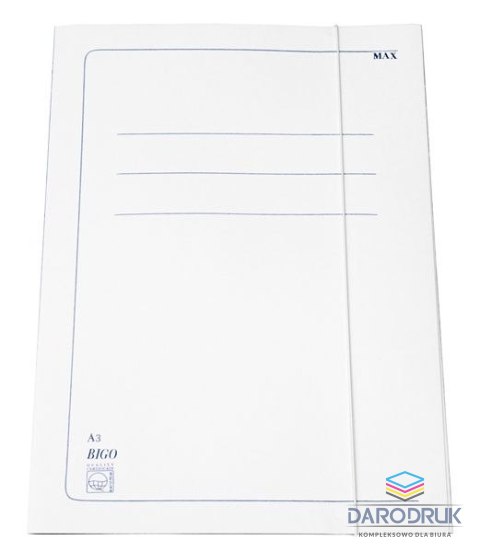 Bigo Teczka kartonowa na gumkę A3 biały 400g [mm:] 435x310 bigo (0086)