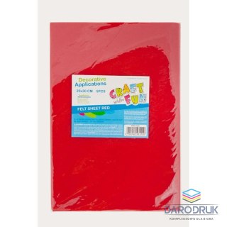 Craft with Fun Ozdoba filcowa 20x30x5szt czerw 20x30 Craft with Fun (439307)