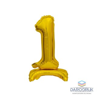 Godan Balon foliowy cyfra 1 stojąca 38cm, złota Godan (BC-AZT1)