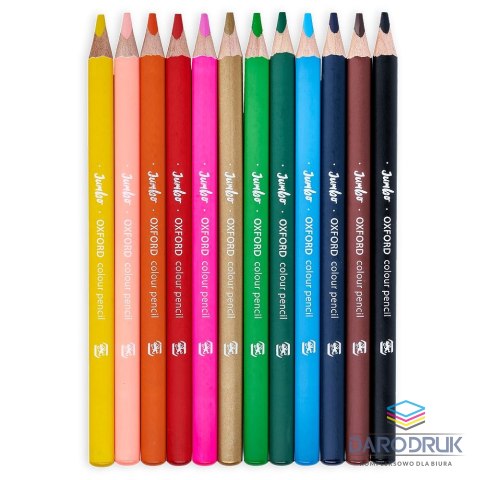 Oxford Kredki ołówkowe Jumbo 12 kol. Oxford (400174529)