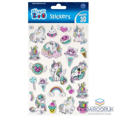 Stickerboo Naklejka (nalepka) S-Boo Metalic 3d Jednorożec Stickerboo (493712)
