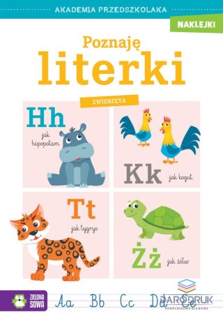 Zielona Sowa Książeczka edukacyjna Poznaję literki. Zwierzęta Zielona Sowa