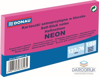 Donau Notes samoprzylepny (karteczki) Neon różowy 100k [mm:] 127x76 Donau (7588011-16)