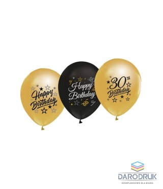 Godan Balon gumowy 30th Birthday czarno złote czarny 300mm 12cal Godan (GP-ZC30)