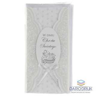 Kartka składana DL laurka dl exclusive satyna chrzest (5902221807404)