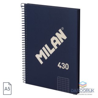 Milan Kołozeszyt (kołonotatnik) A5 niebieski 80k. 95g kratka Milan (57153E80SNCB)