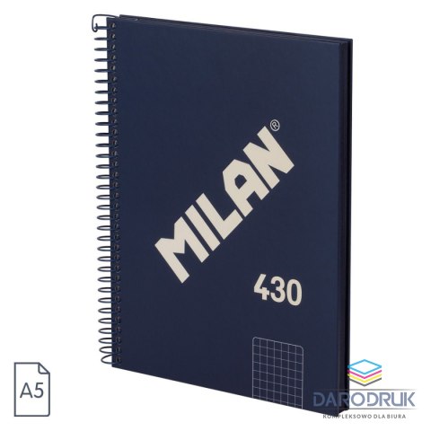 Milan Kołozeszyt (kołonotatnik) A5 niebieski 80k. 95g kratka Milan (57153E80SNCB)