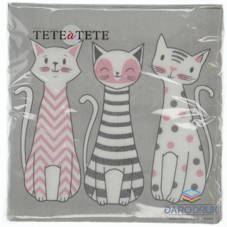 Paw Serwetki Glam Cats mix nadruk bibuła [mm:] 330x330 Paw (TL699000)