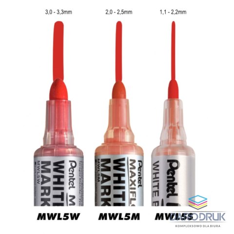 Pentel Marker suchościeralny wkład czarny 3-3,3mm okrągła końcówka Pentel (MWL5W-AX)