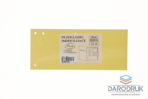 Protos Przekładka czysta indeksująca 1/3 A4 mix 160g 100k Protos