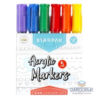 Starpak Marker permanentny akrylowy wkład mix okrągła końcówka Starpak (497710)