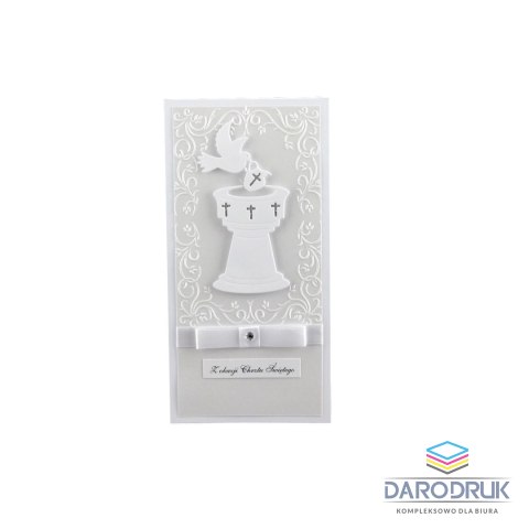 Deco Styl Kartka składana DL chrzest ręcznie zdobiona Deco Styl